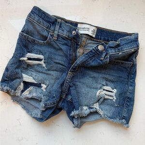 Abercrombie Kids Blue Distressed Jean Shorts